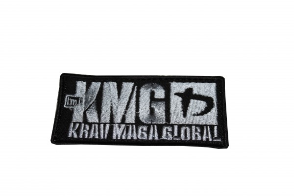 Krav Maga Global Patch Stoff gestickt Logo Silber