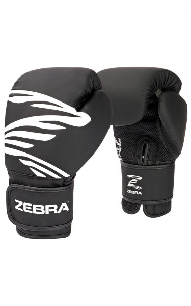 BOXHANDSCHUHE, ZEBRA, PU in SCHWARZ